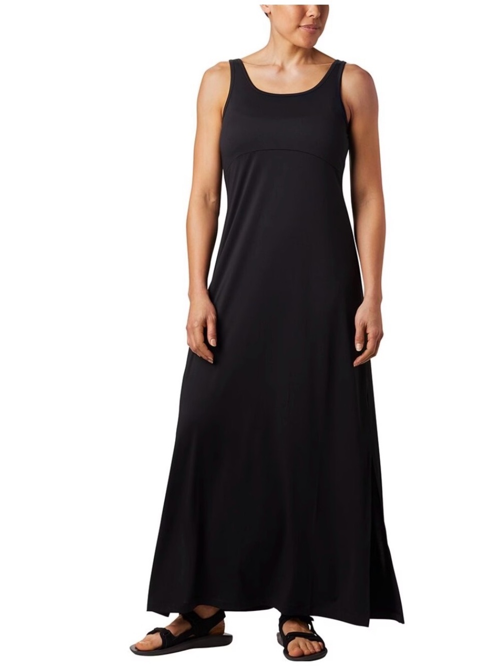 Black Tank Maxi Dress NWT Columbia PFG Freezer Size Large - Picture 2 of 16